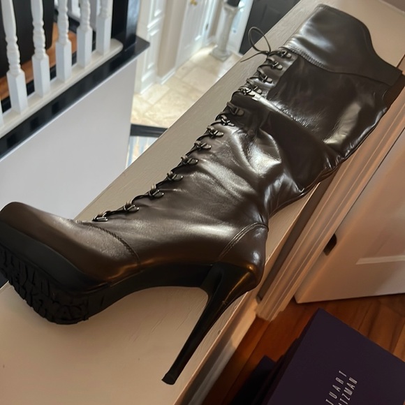 Thigh high boot, platform, 5 inch heel and 1 inch platform, comfortable fit - Picture 1 of 5